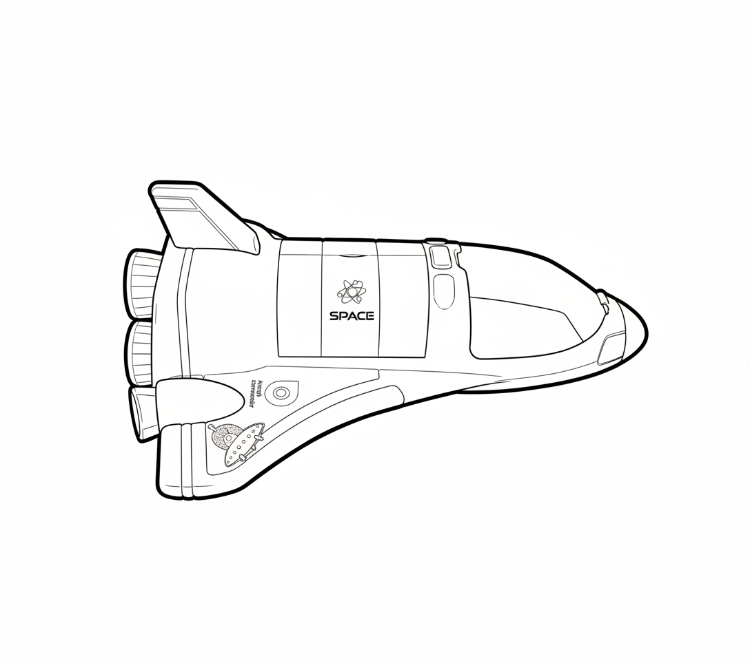 After: Toy space shuttle side view